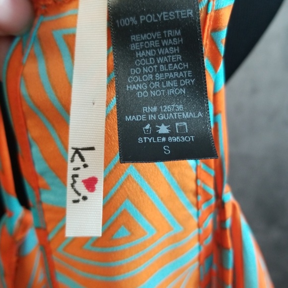 EUC Blue & Orange Boutique Kiwi Dress - Picture 3 of 3